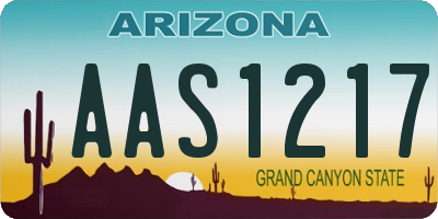 AZ license plate AAS1217