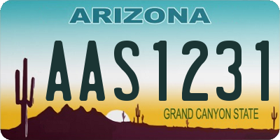 AZ license plate AAS1231