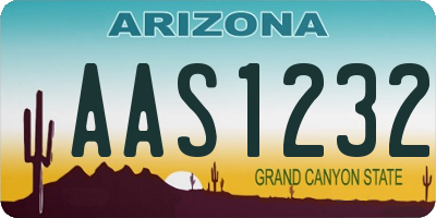 AZ license plate AAS1232
