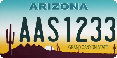 AZ license plate AAS1233