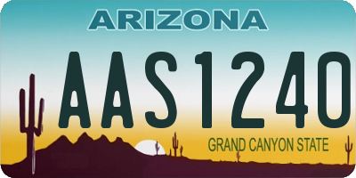 AZ license plate AAS1240