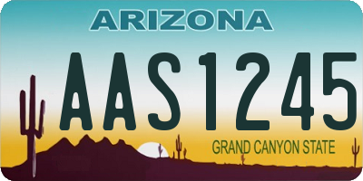 AZ license plate AAS1245