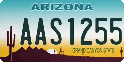 AZ license plate AAS1255