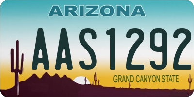 AZ license plate AAS1292