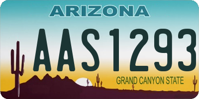 AZ license plate AAS1293