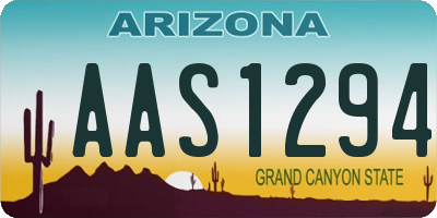 AZ license plate AAS1294