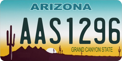 AZ license plate AAS1296