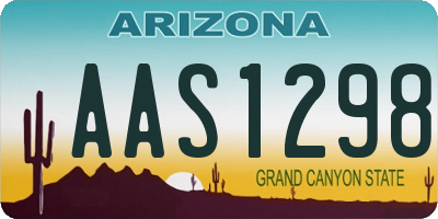 AZ license plate AAS1298