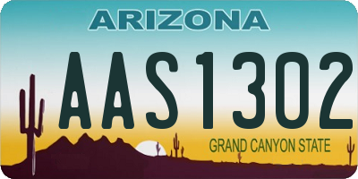 AZ license plate AAS1302