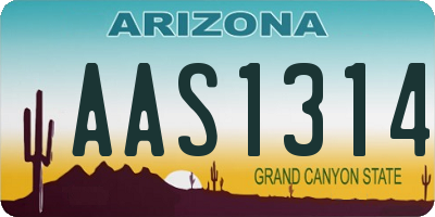 AZ license plate AAS1314