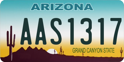 AZ license plate AAS1317
