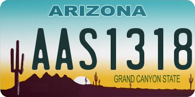 AZ license plate AAS1318