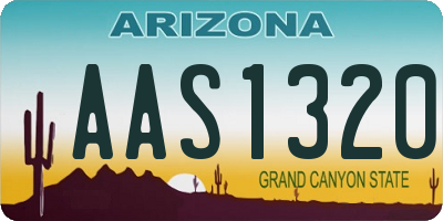 AZ license plate AAS1320