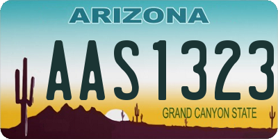 AZ license plate AAS1323
