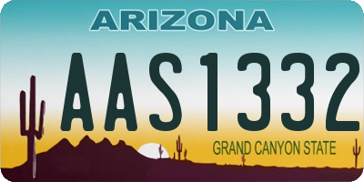 AZ license plate AAS1332