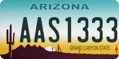 AZ license plate AAS1333