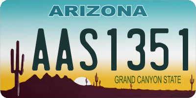 AZ license plate AAS1351