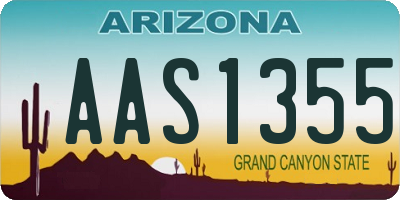 AZ license plate AAS1355