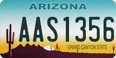 AZ license plate AAS1356