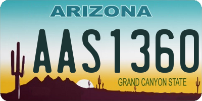 AZ license plate AAS1360