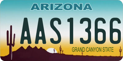 AZ license plate AAS1366
