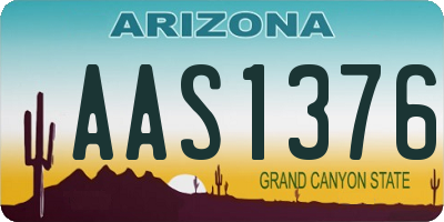 AZ license plate AAS1376