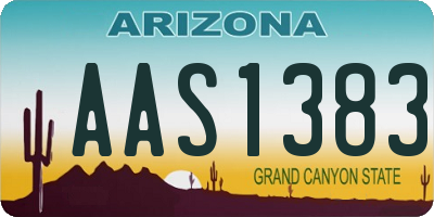 AZ license plate AAS1383