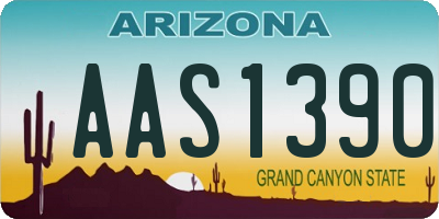AZ license plate AAS1390