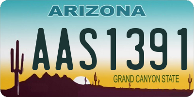 AZ license plate AAS1391