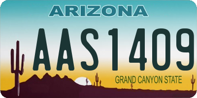 AZ license plate AAS1409