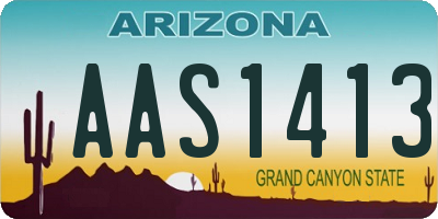 AZ license plate AAS1413