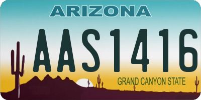 AZ license plate AAS1416