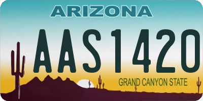 AZ license plate AAS1420