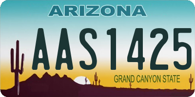 AZ license plate AAS1425