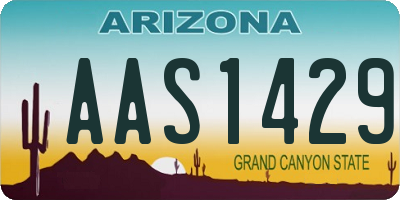 AZ license plate AAS1429