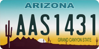 AZ license plate AAS1431