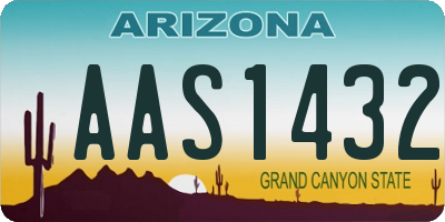 AZ license plate AAS1432