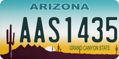 AZ license plate AAS1435