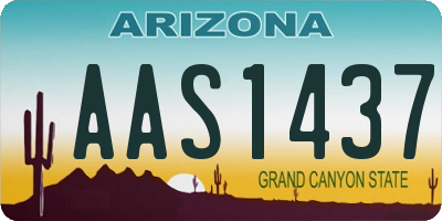 AZ license plate AAS1437