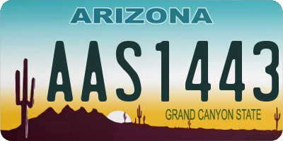 AZ license plate AAS1443