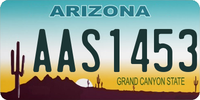 AZ license plate AAS1453