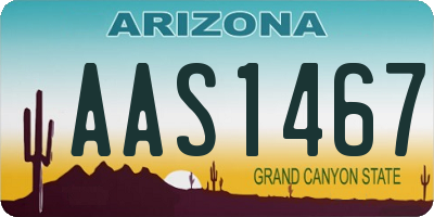 AZ license plate AAS1467
