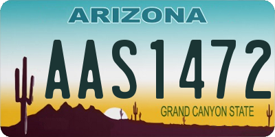 AZ license plate AAS1472