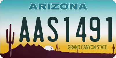 AZ license plate AAS1491