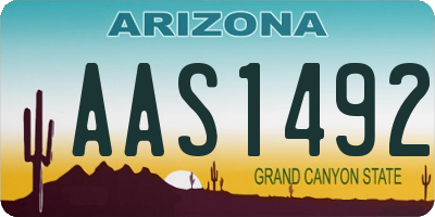 AZ license plate AAS1492