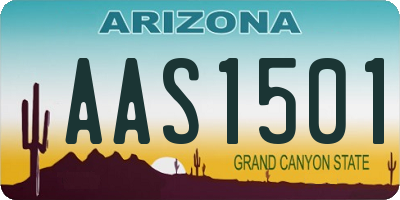 AZ license plate AAS1501