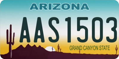 AZ license plate AAS1503