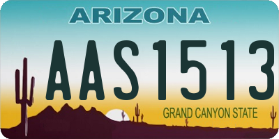 AZ license plate AAS1513