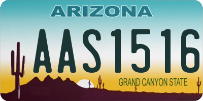 AZ license plate AAS1516