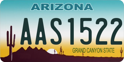 AZ license plate AAS1522